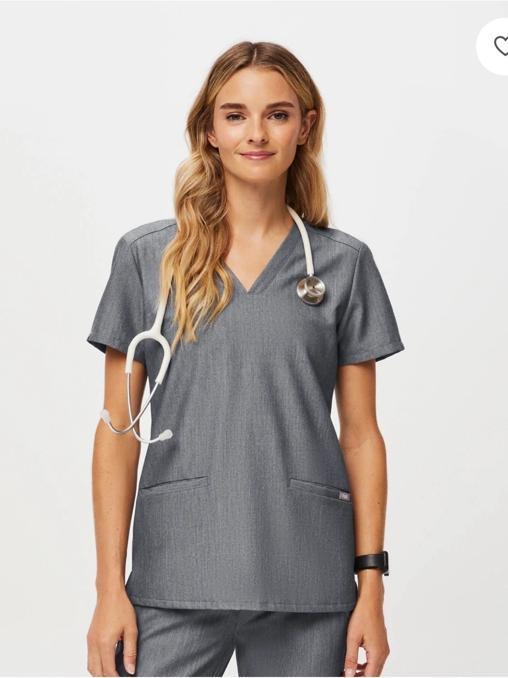 FIGS Casma Three Pocket Scrub Top XL Graphite Gray Medical Uniform